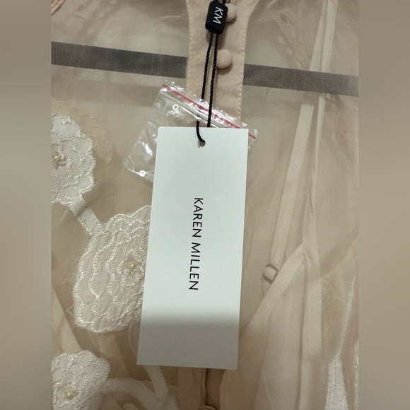 Karen Millen Embroidered Sheer Organdie Blouse in Blush - US 6‎ / NWT - Picture 11 of 16